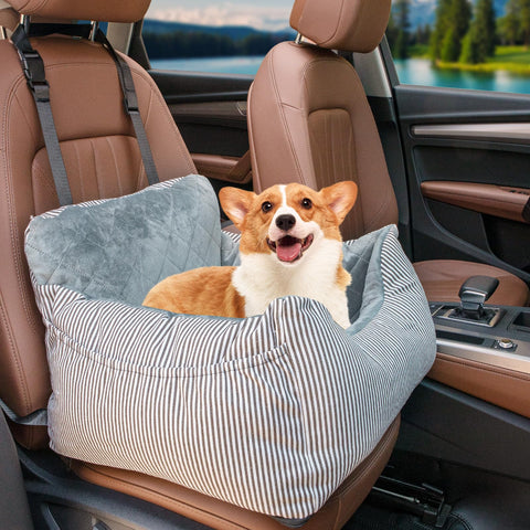 Dog Car Booster Seat â€“ Washable, Safe & Portable (Under 30 lbs, Grey)
