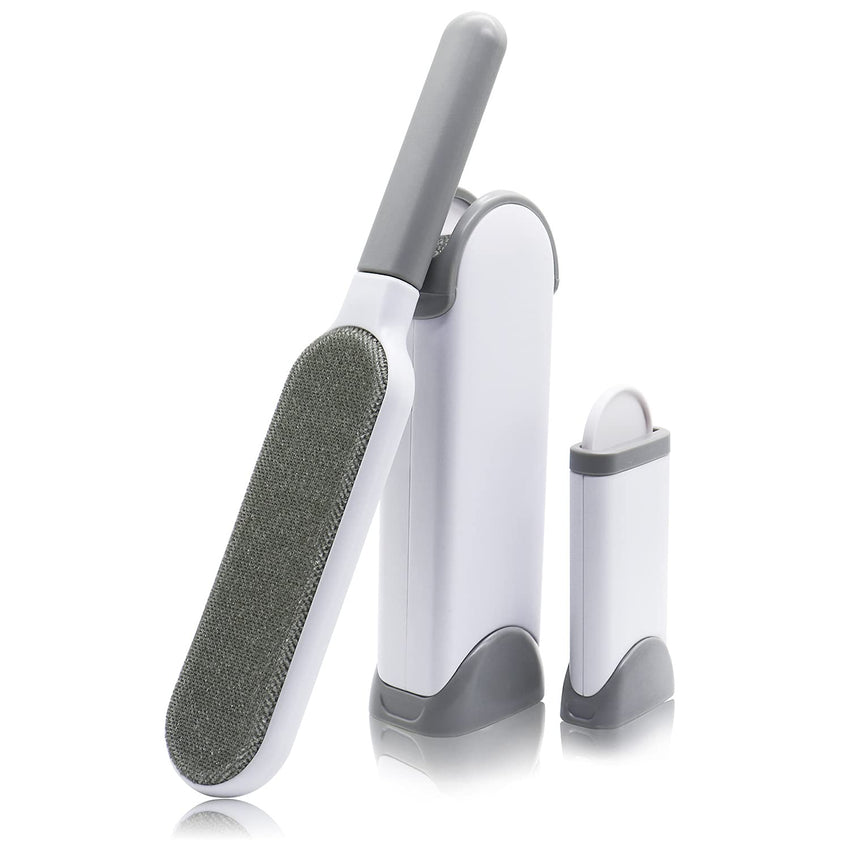 Pet Hair Remover Brush – Lint & Fur Remover for Dogs, Cats & Clothes (Gray)