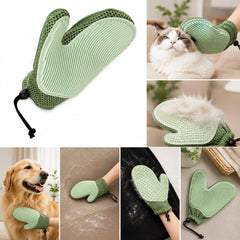 Pet grooming glove for dogs and cats with soft silicone brush for removing loose hair