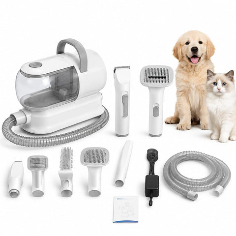Dog and Cat Grooming Vacuum Kit with Clipper