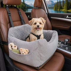 Portable dog car seat with safety leash for small dogs